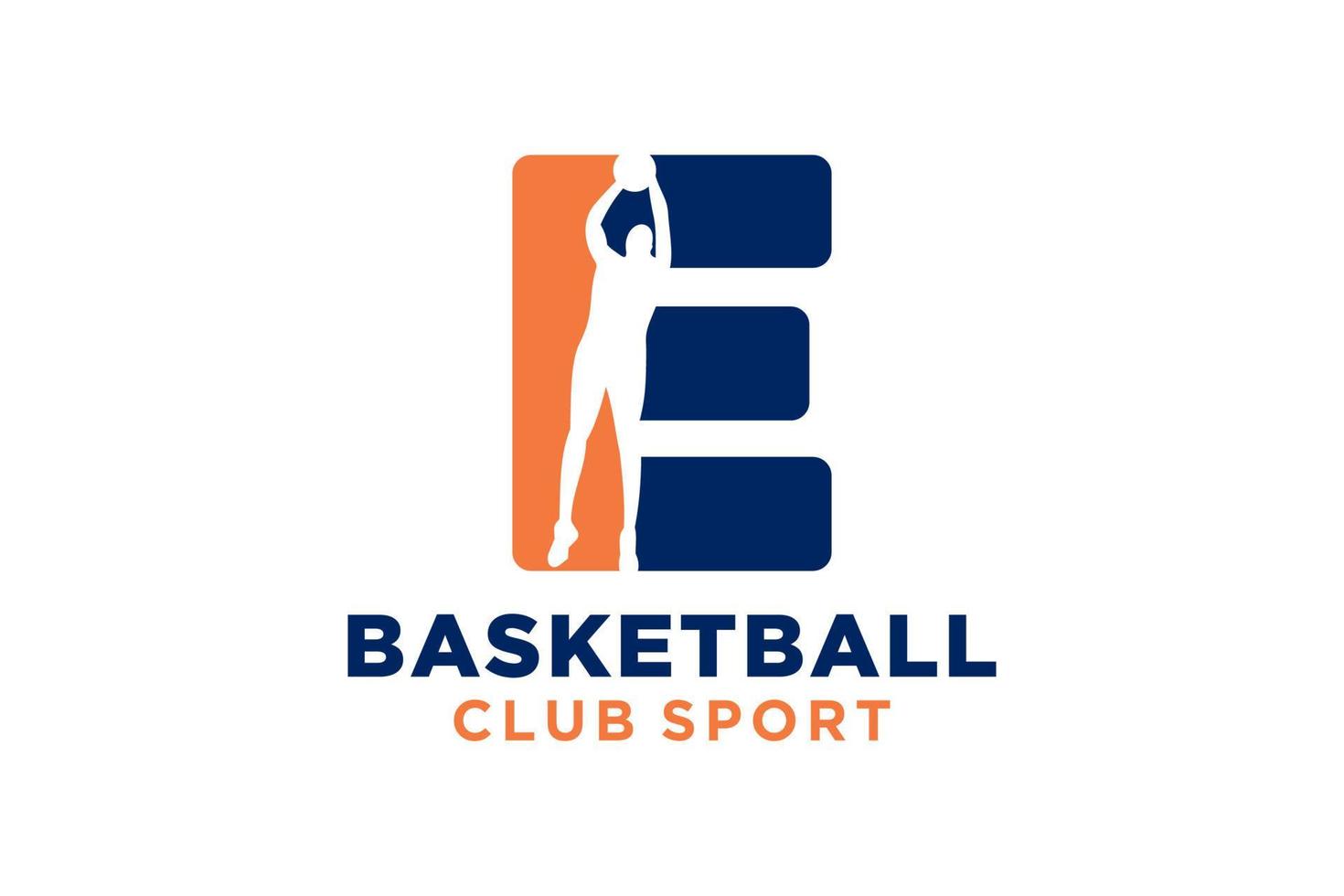 Initial letter E basketball logo icon. basket ball logotype symbol. vector