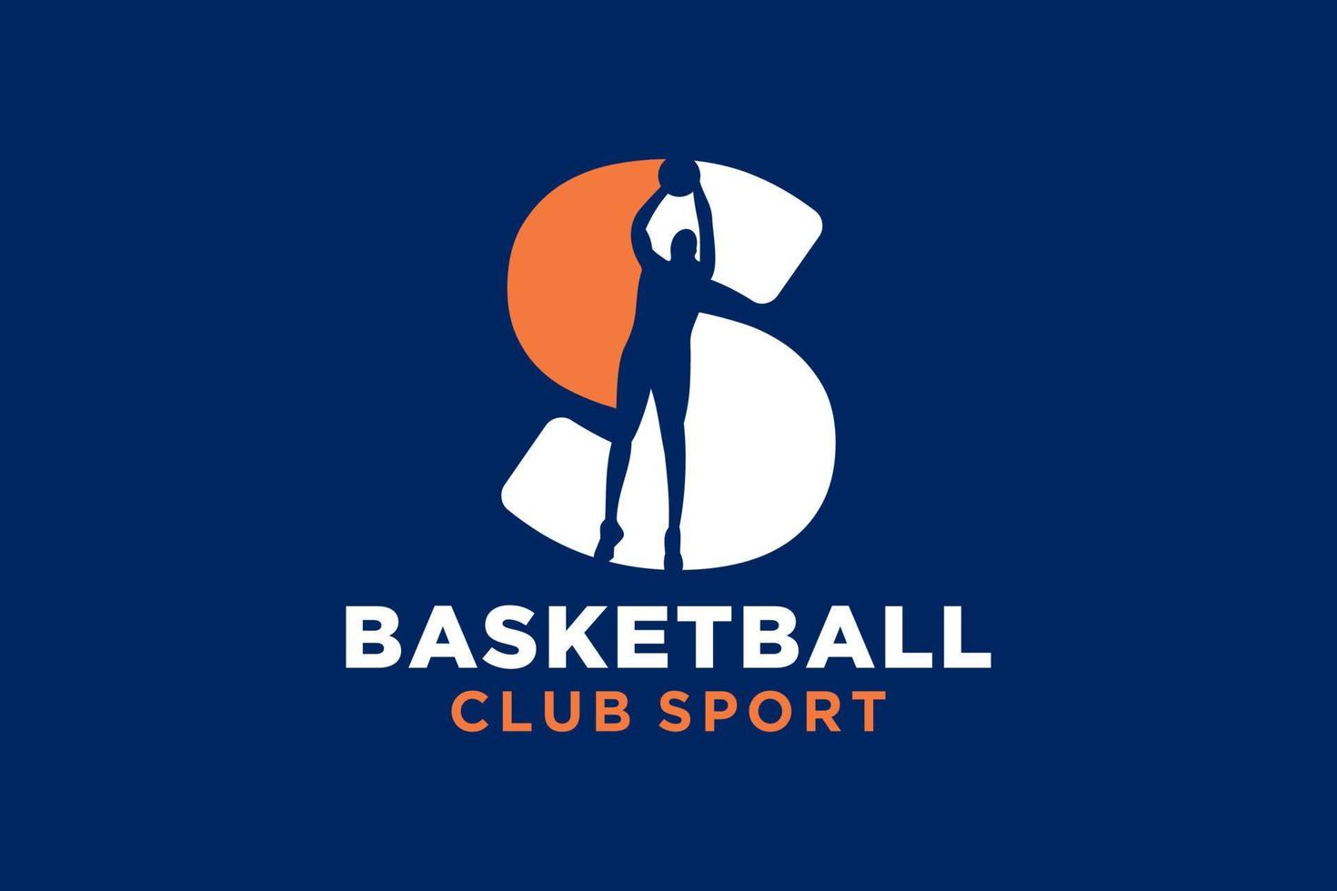 inicial letra s baloncesto logo icono. cesta pelota logotipo símbolo. vector