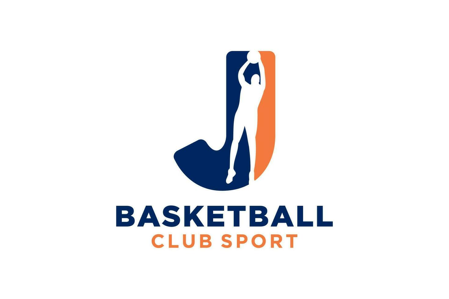 Initial letter J basketball logo icon. basket ball logotype symbol. vector