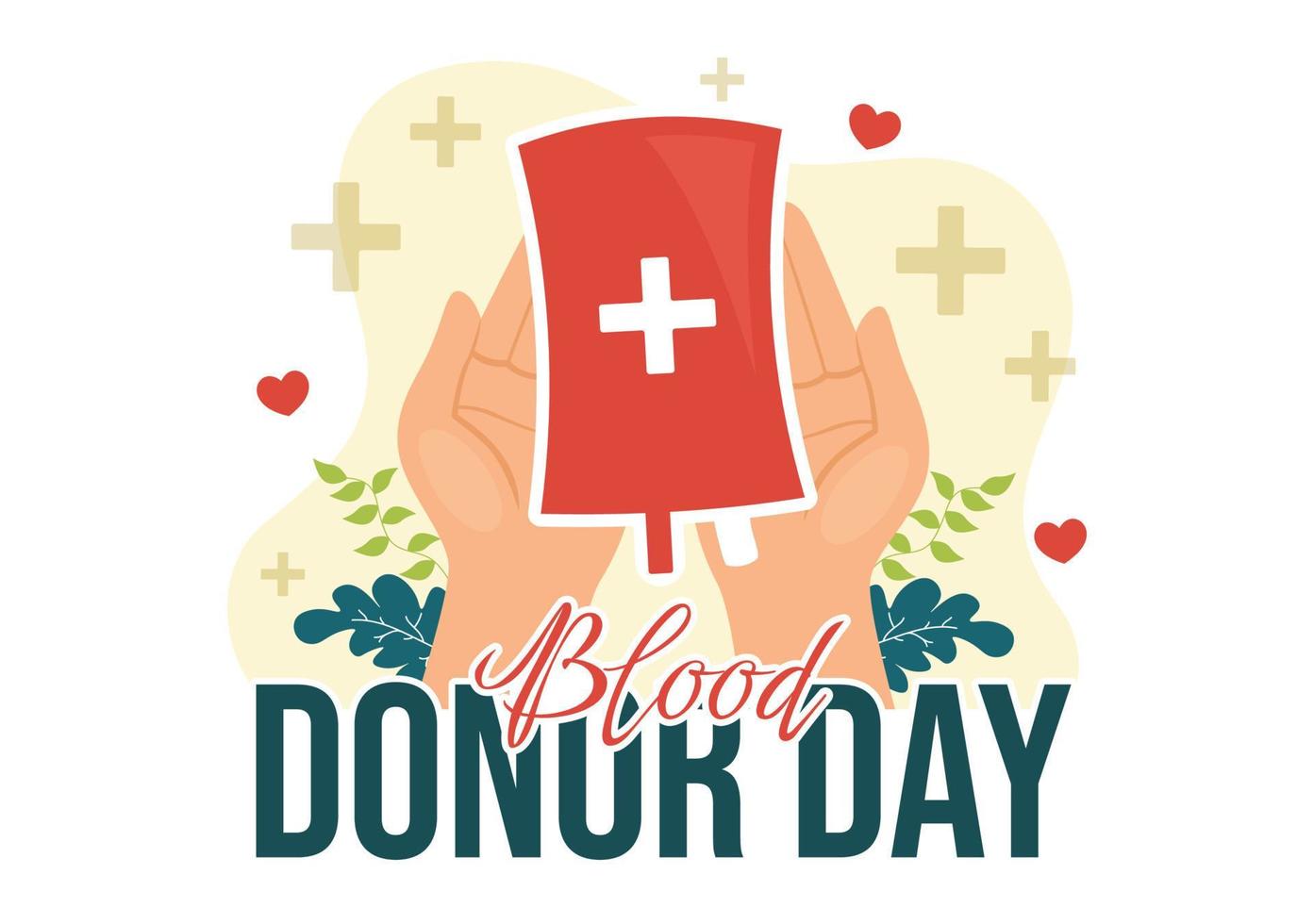 World Blood Donor Day on June 14 Illustration with Human Donated Bloods for Give the Recipient in Save Life Flat Cartoon Hand Drawn Templates vector