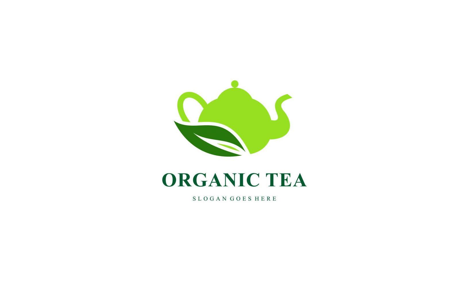 orgánico verde té logo vector