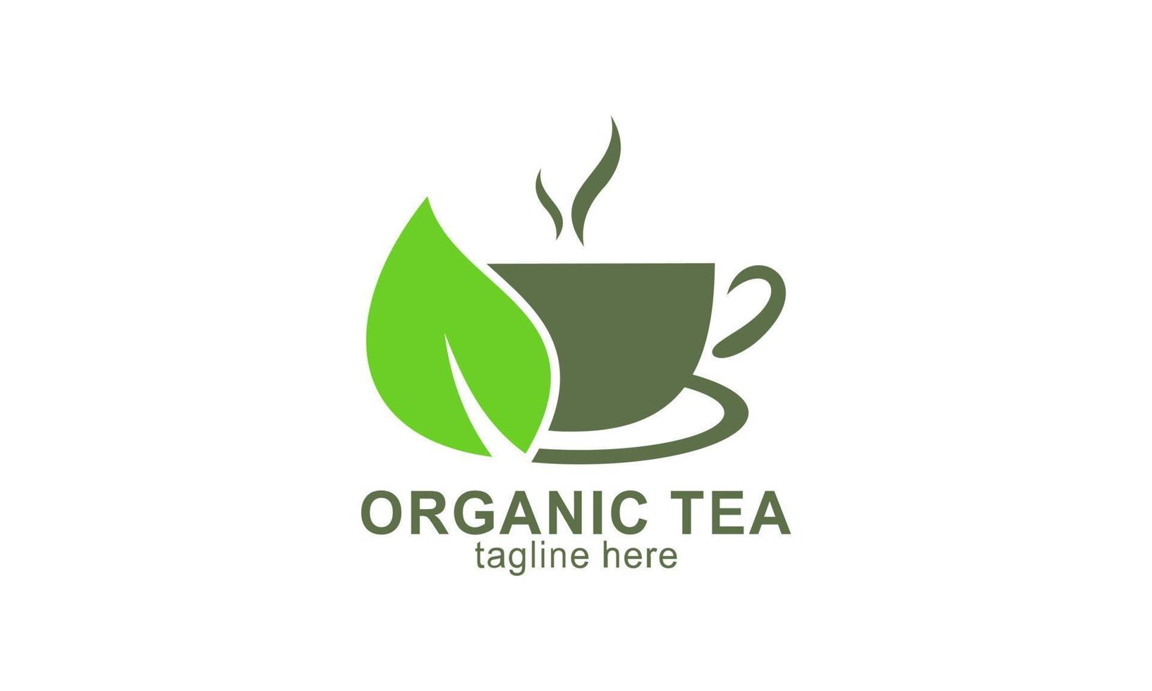 orgánico verde té logo vector