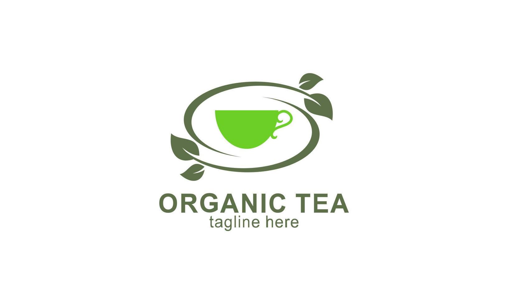 orgánico verde té logo vector