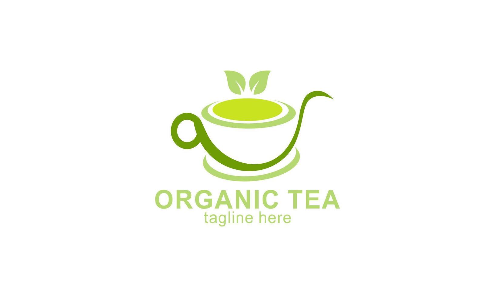 orgánico verde té logo vector