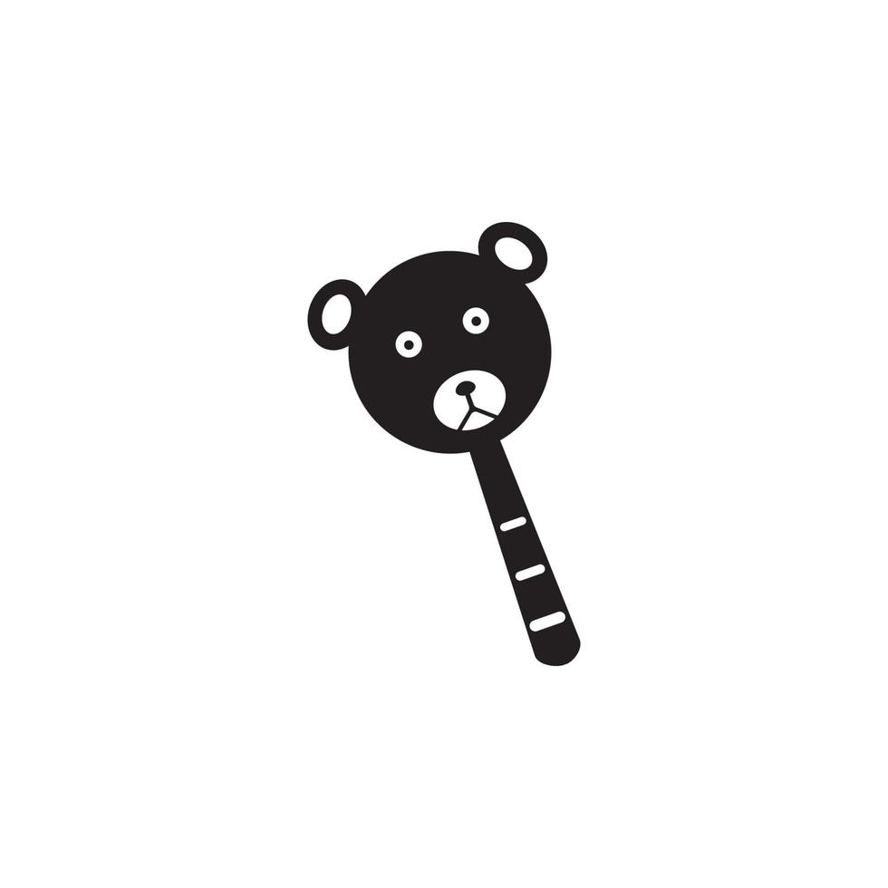 head teddy bear on stick vector icon