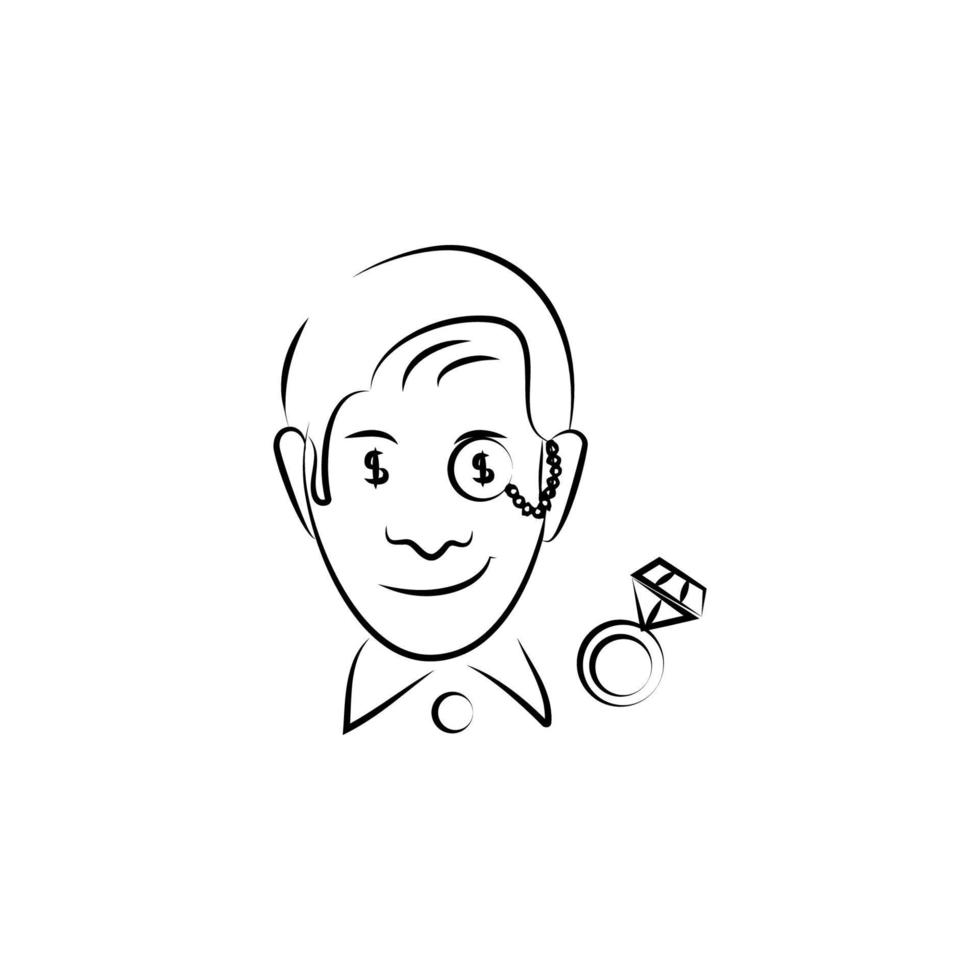 jeweler avatar sketch style vector icon