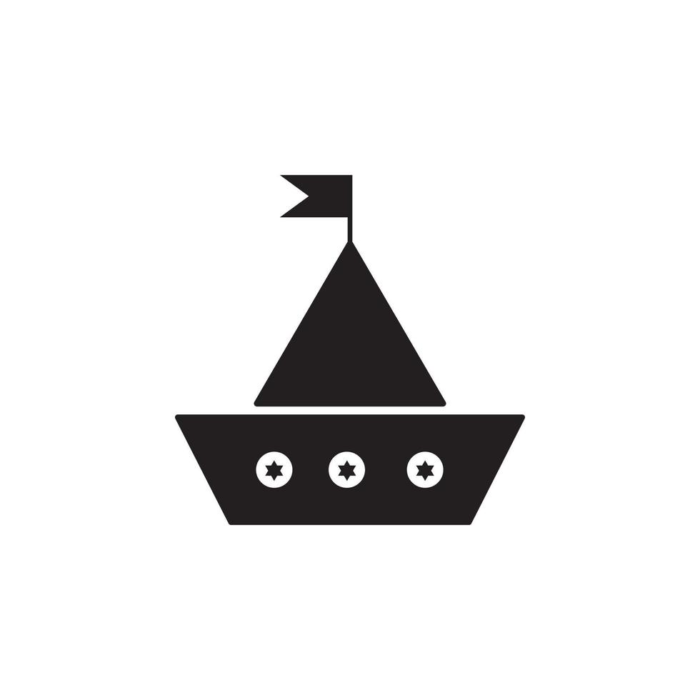 Toy sailing ship vector icon