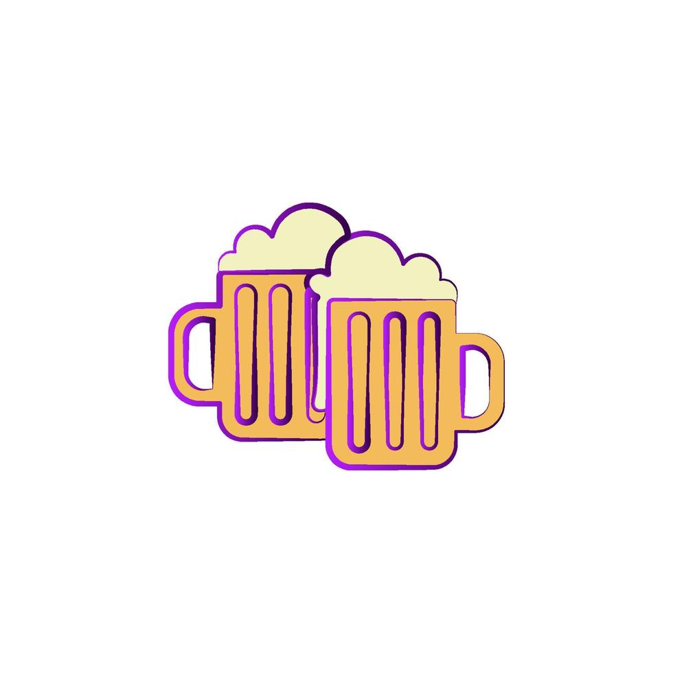 beer mugs colored vector icon
