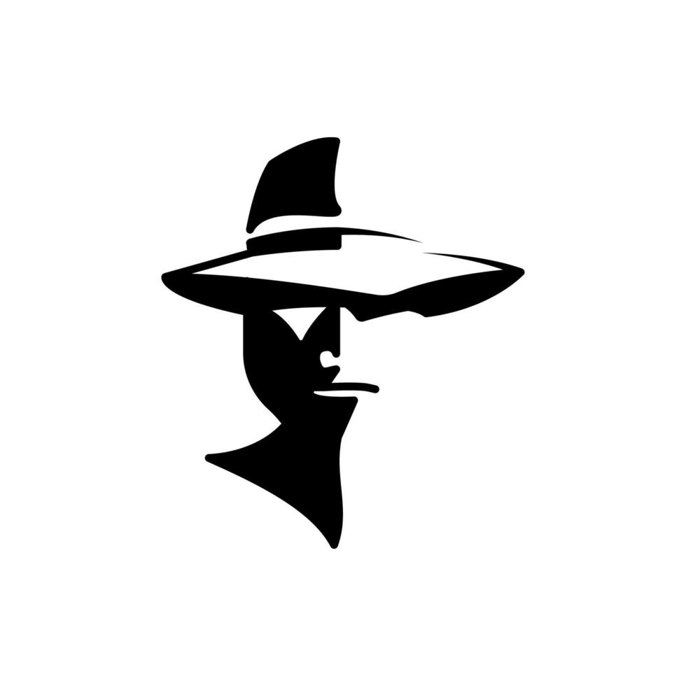 detective black and white vector icon