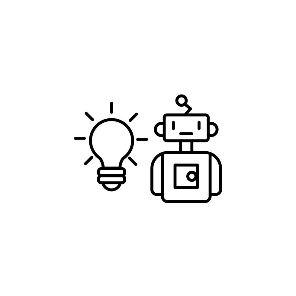 Robotic idea concept line vector icon