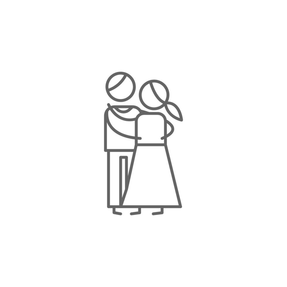 Hug, love, parents vector icon