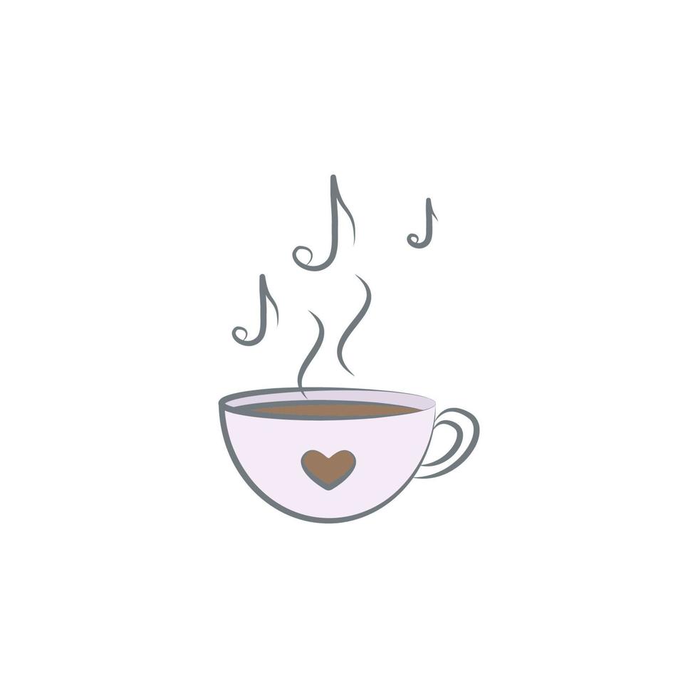 aroma of coffee notes colored vector icon