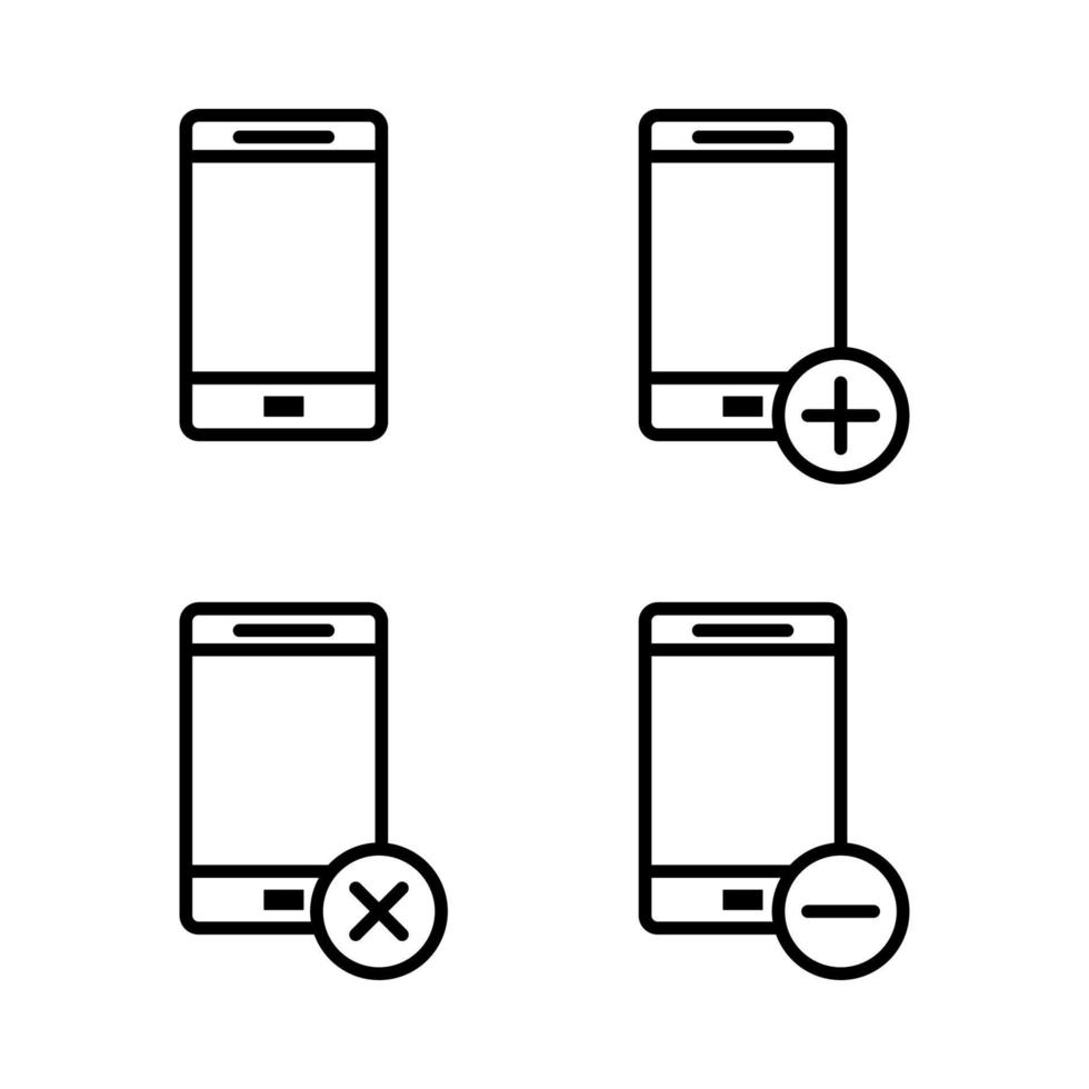 conjunto de teléfono inteligente vector icono