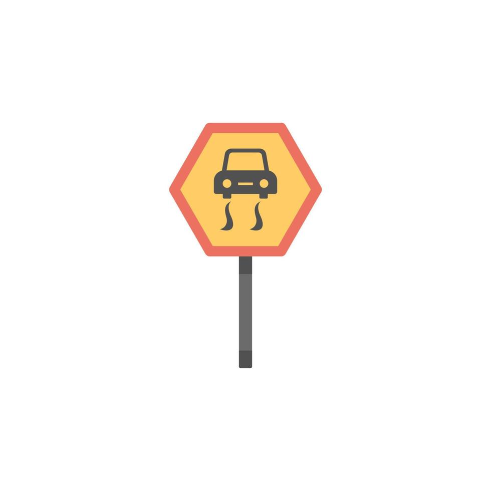 Hazard warning colored vector icon