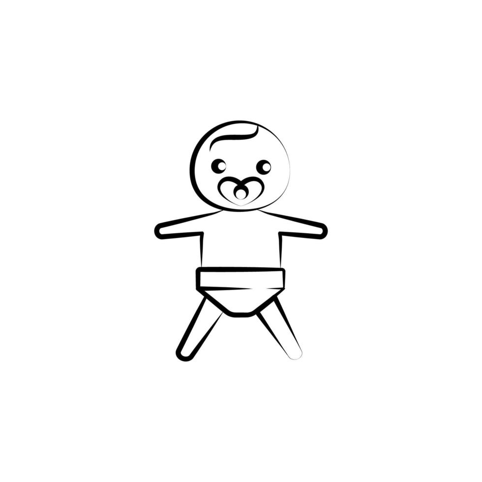 Boy baby child concept line vector icon