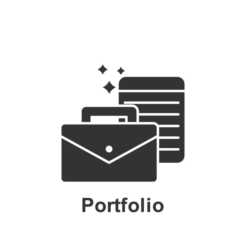 en línea marketing, portafolio vector icono