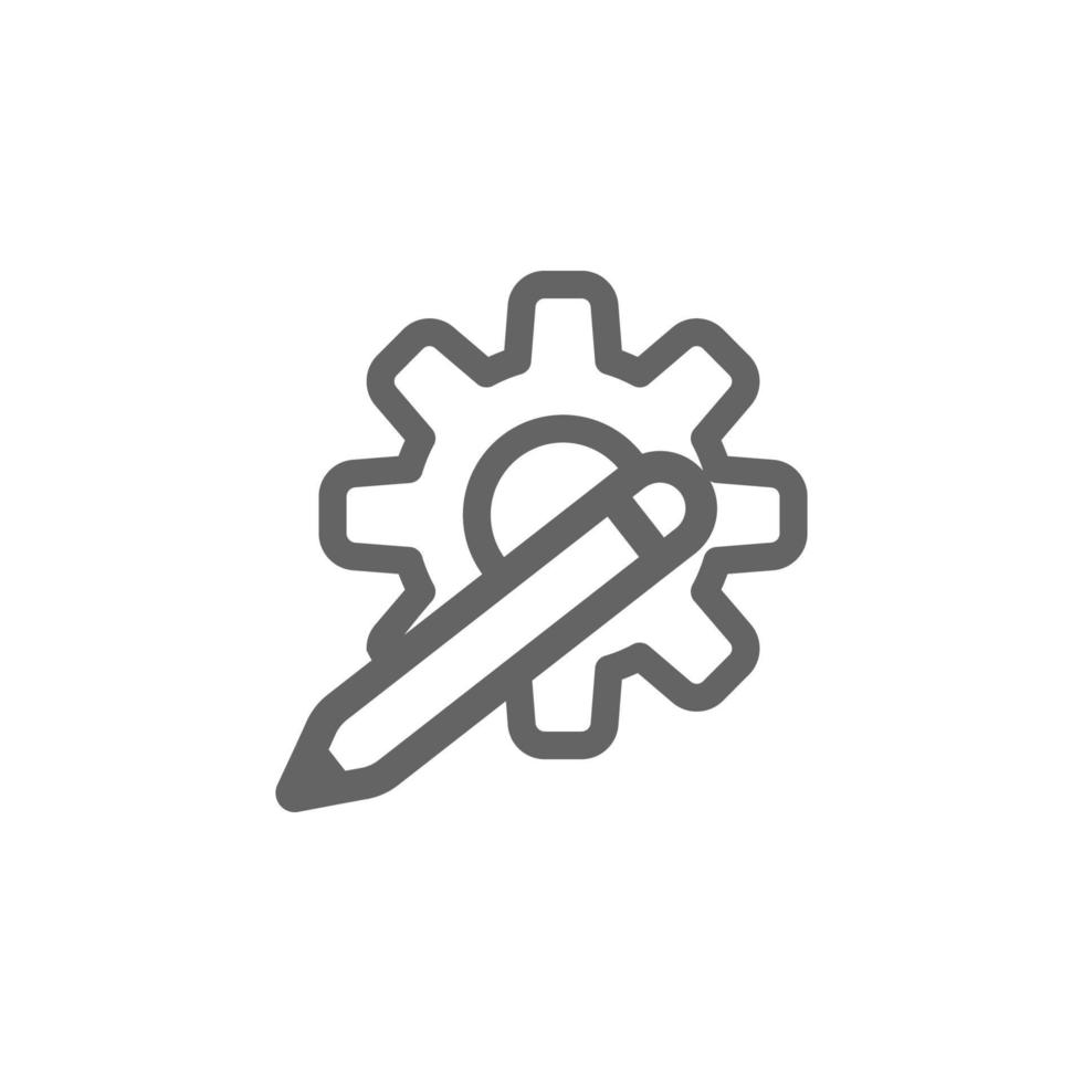 Gear pen vector icon