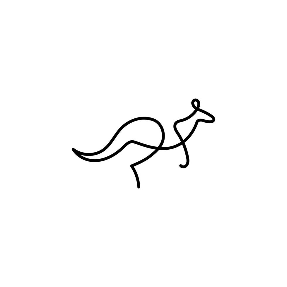 Kangaroo one line vector icon