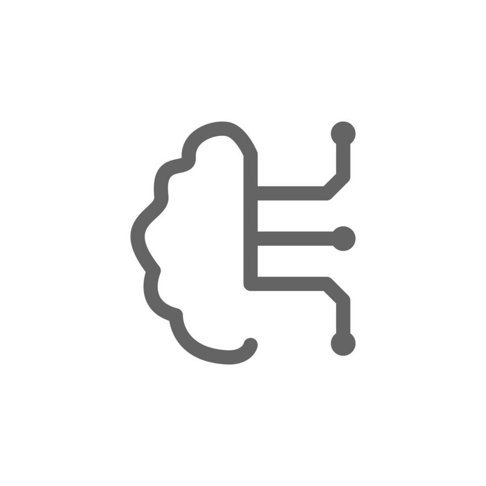 Smart brain vector icon