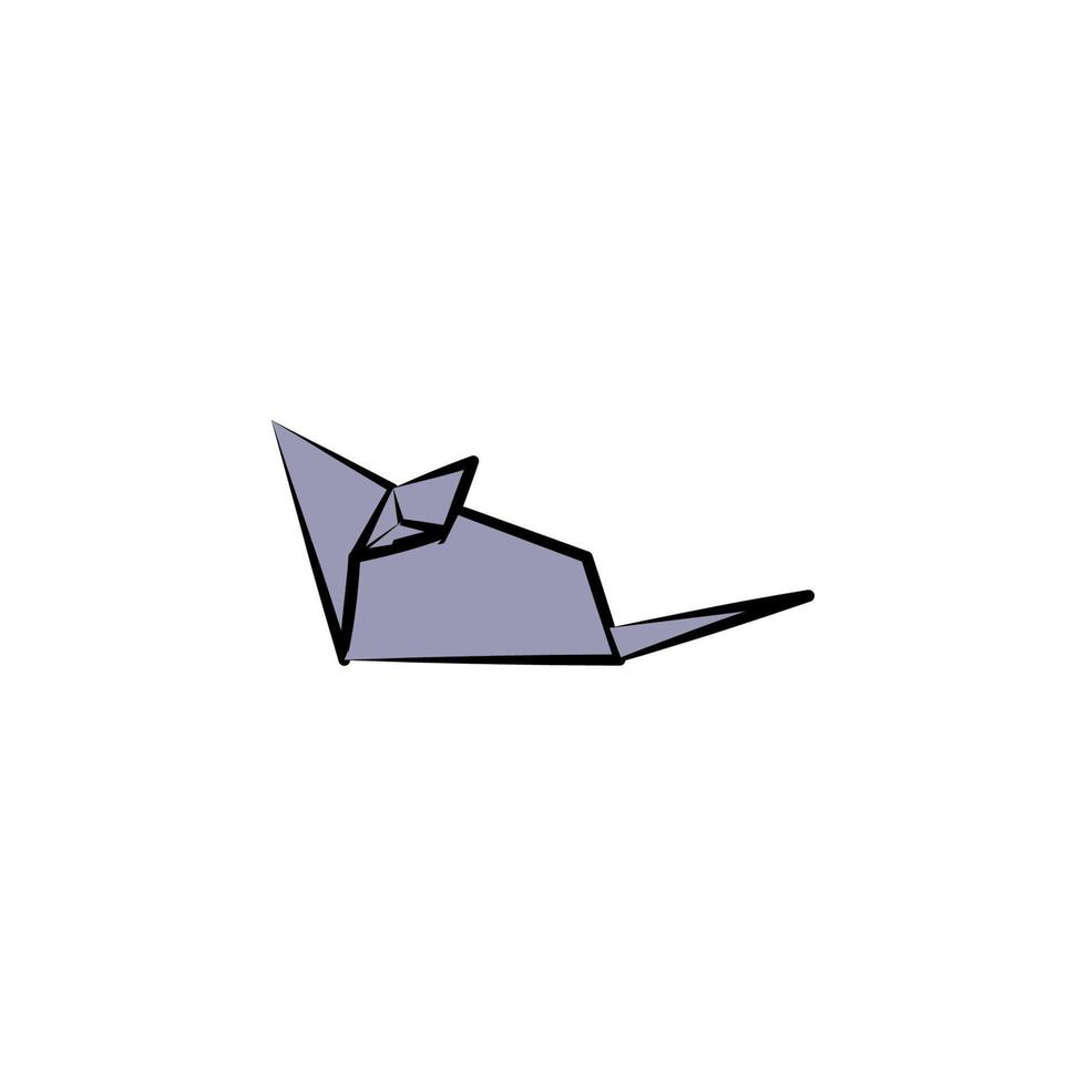 ratón de colores origami estilo vector icono