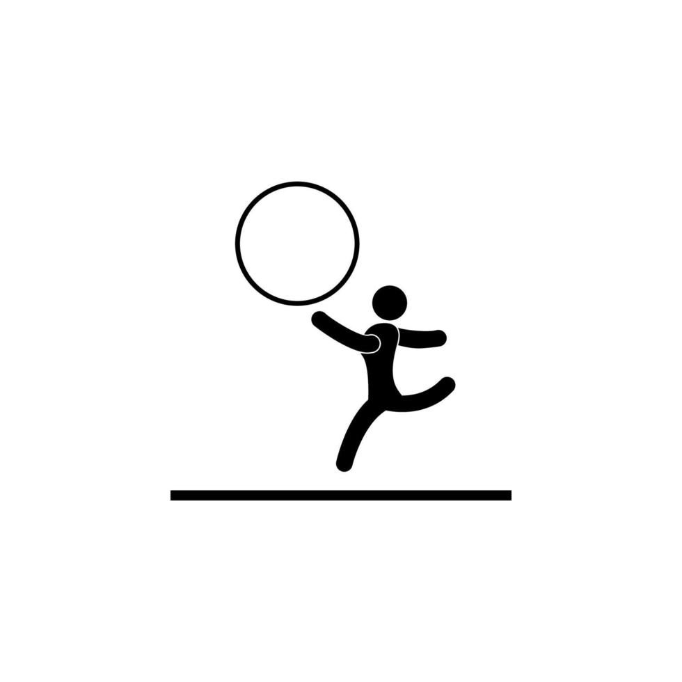 gymnastics with a hoop vector icon