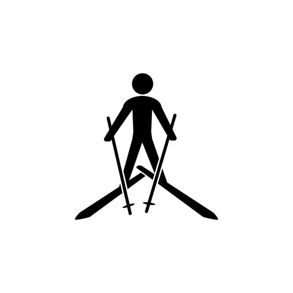 Skiing vector icon