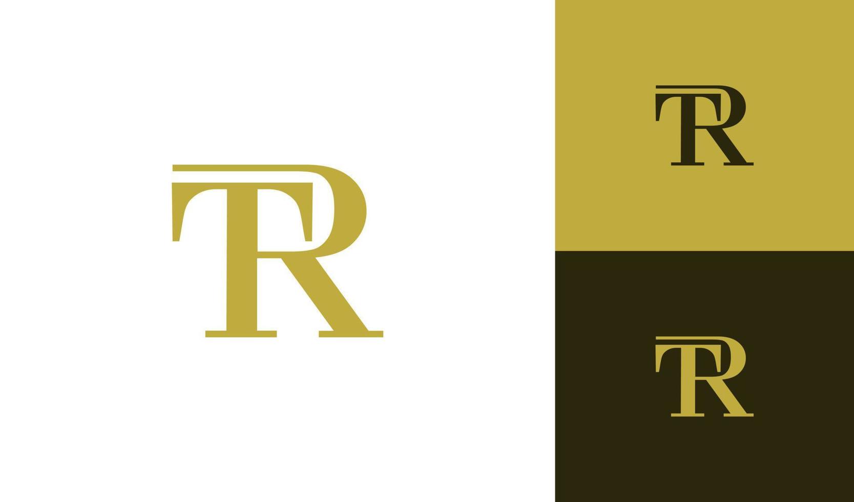 Classic letter TR monogram logo design vector