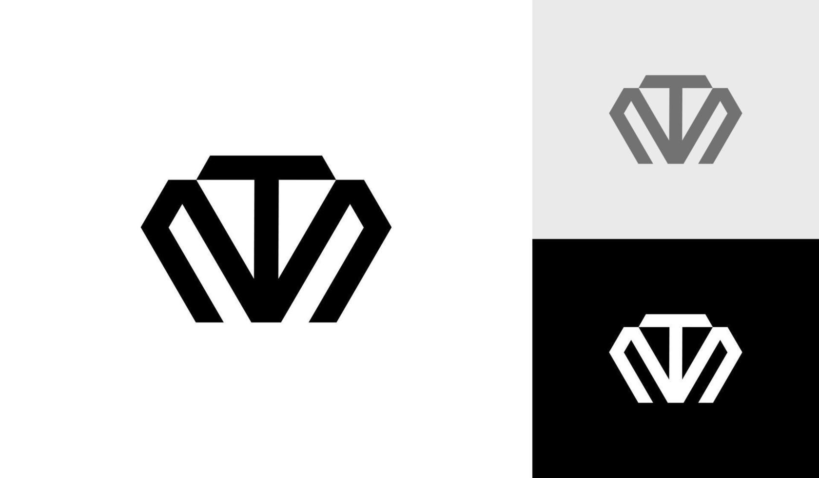 Letter TM or MT monogram logo design vector
