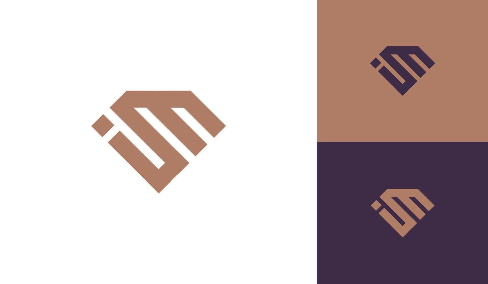 Diamond logo with letter IM vector