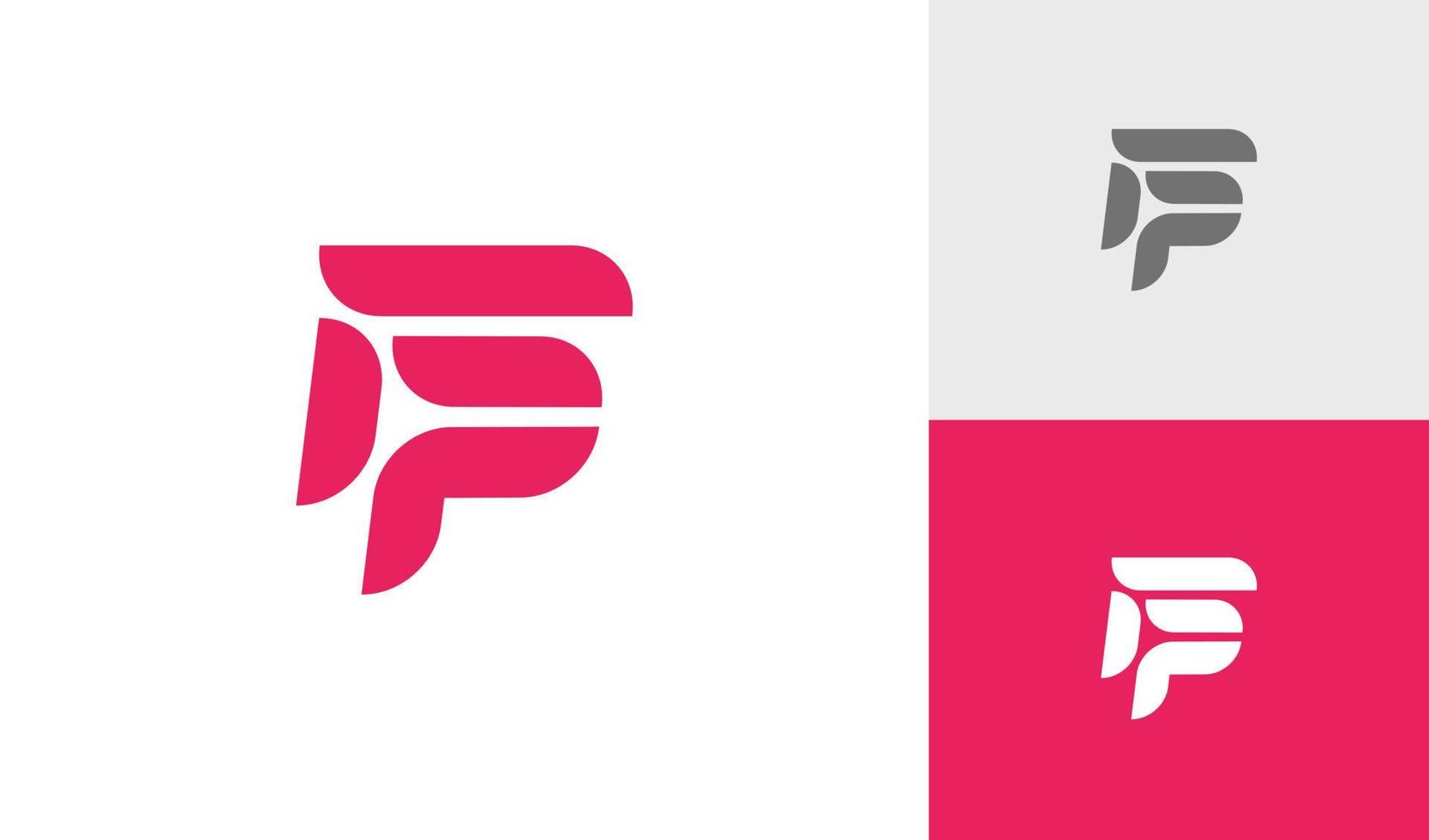 Modern and bold letter FP monogram logo design vector