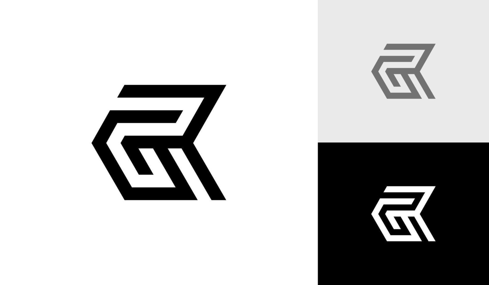 Letter RG or GR initial monogram logo design vector
