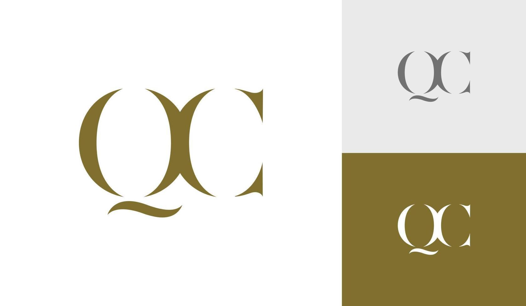 Letter QC or initial QC monogram logo design vector