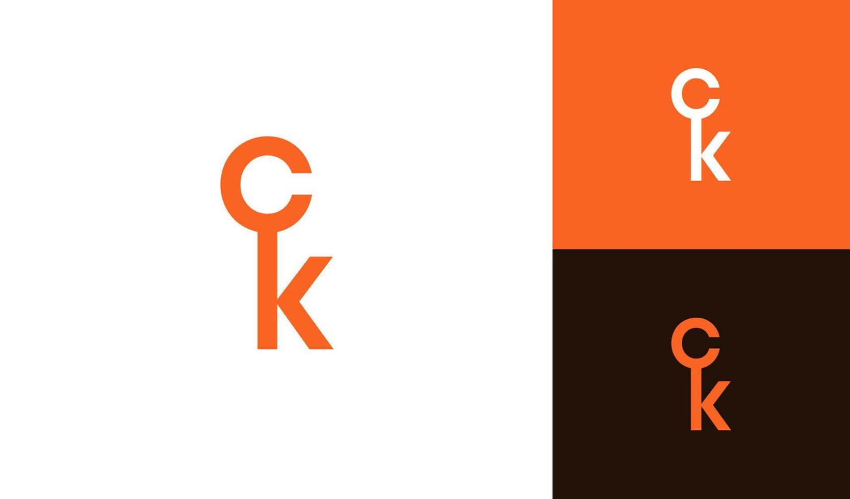 Key logo or key symbol with letter CK vector