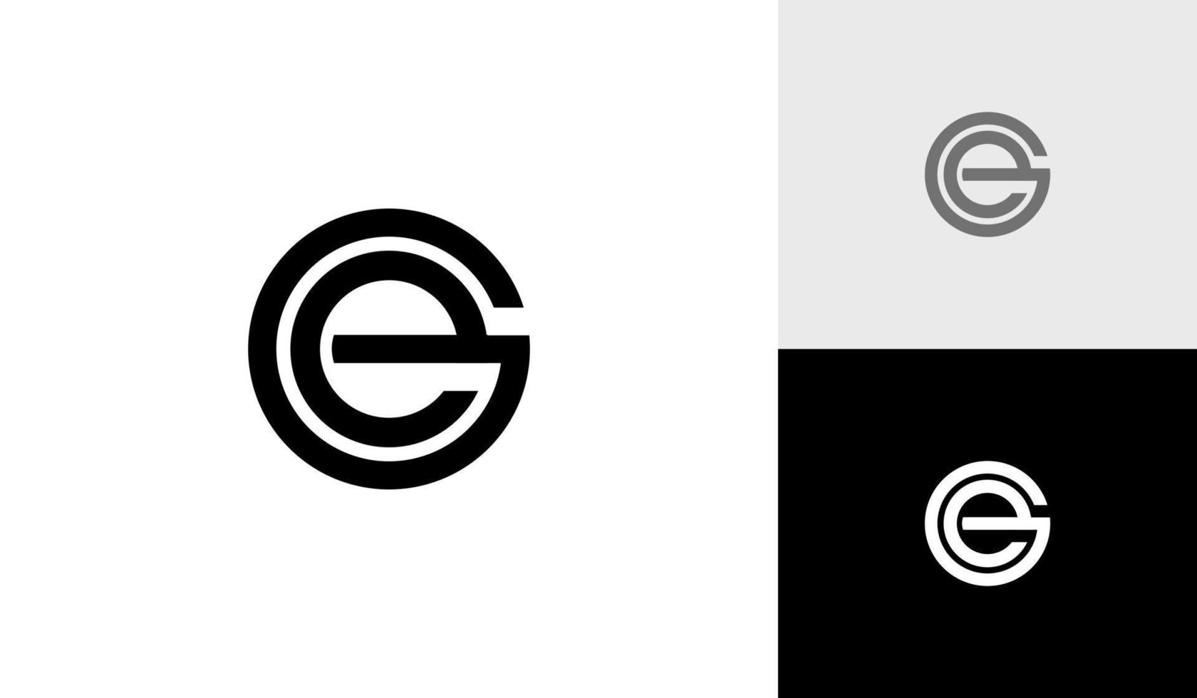 Letter GE or EG circle monogram logo design vector