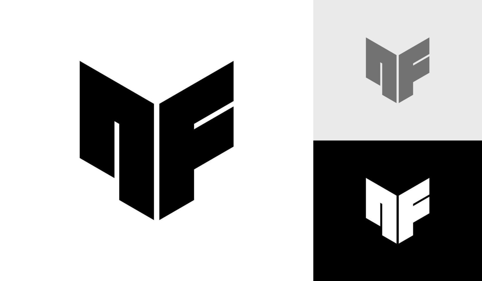 letra nf inicial monograma logo diseño vector