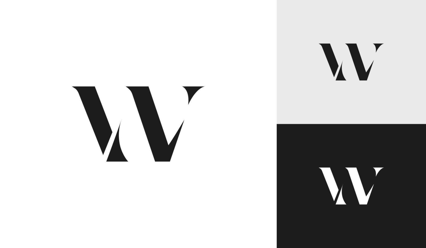 lujo y moderno wn monograma logo vector