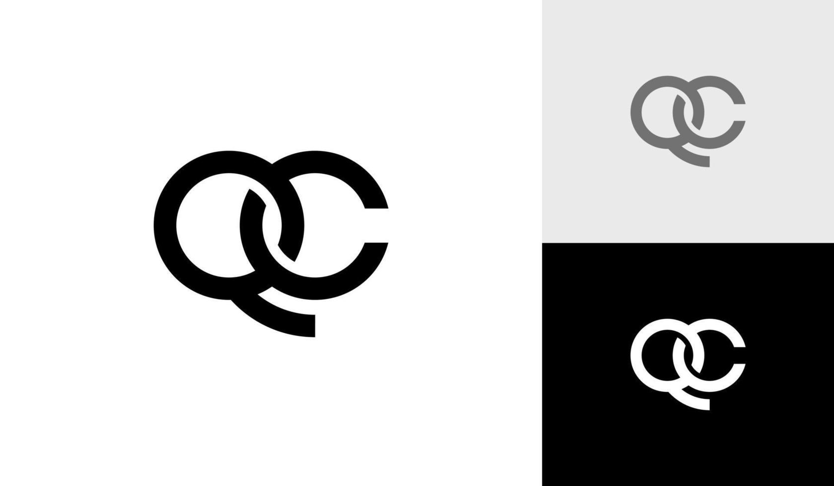 Letter QC or initial QC monogram logo design vector