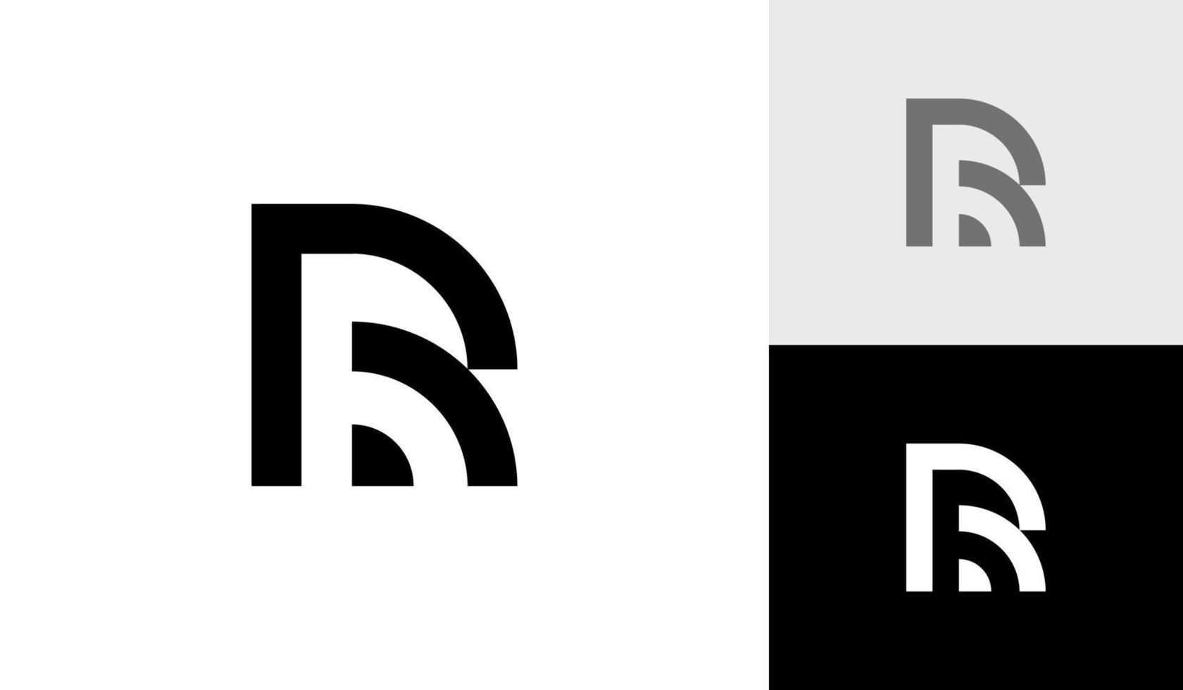 letra r monograma con señal símbolo logo diseño vector