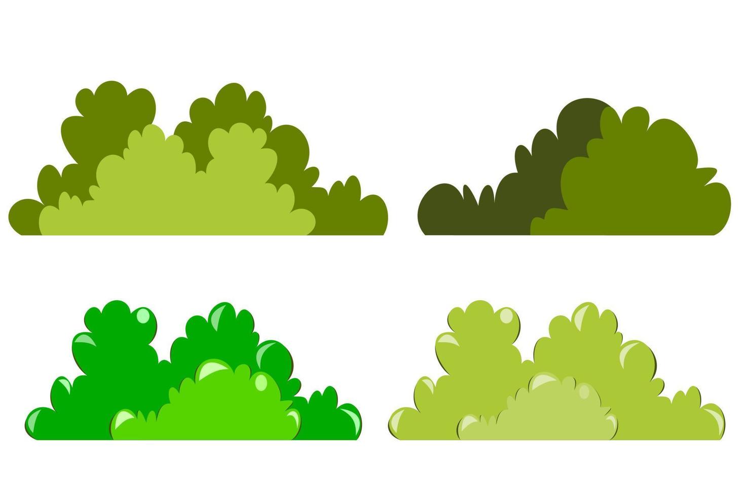 bush cartoon set vector