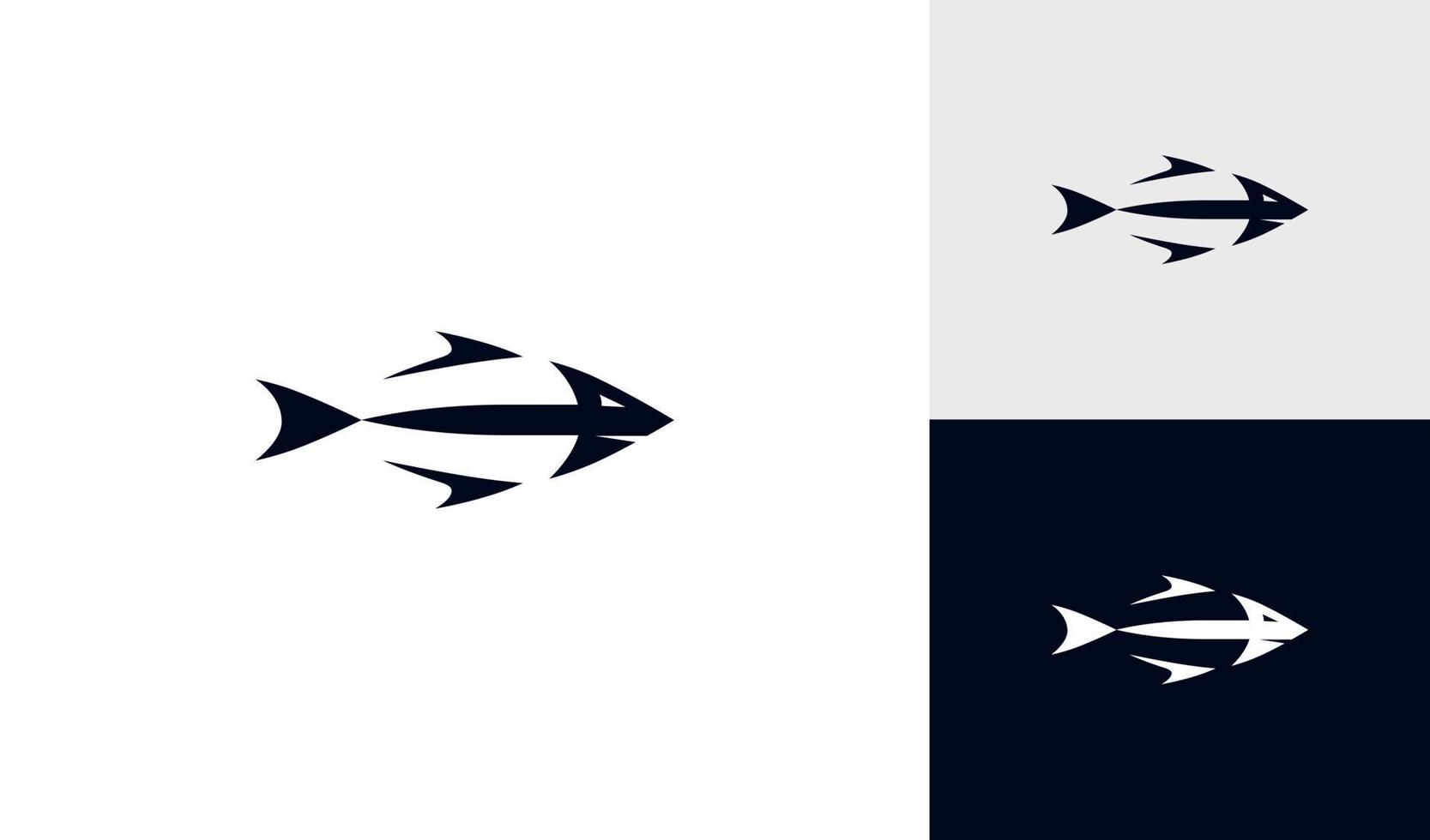 Modern fish logo with arrow vector