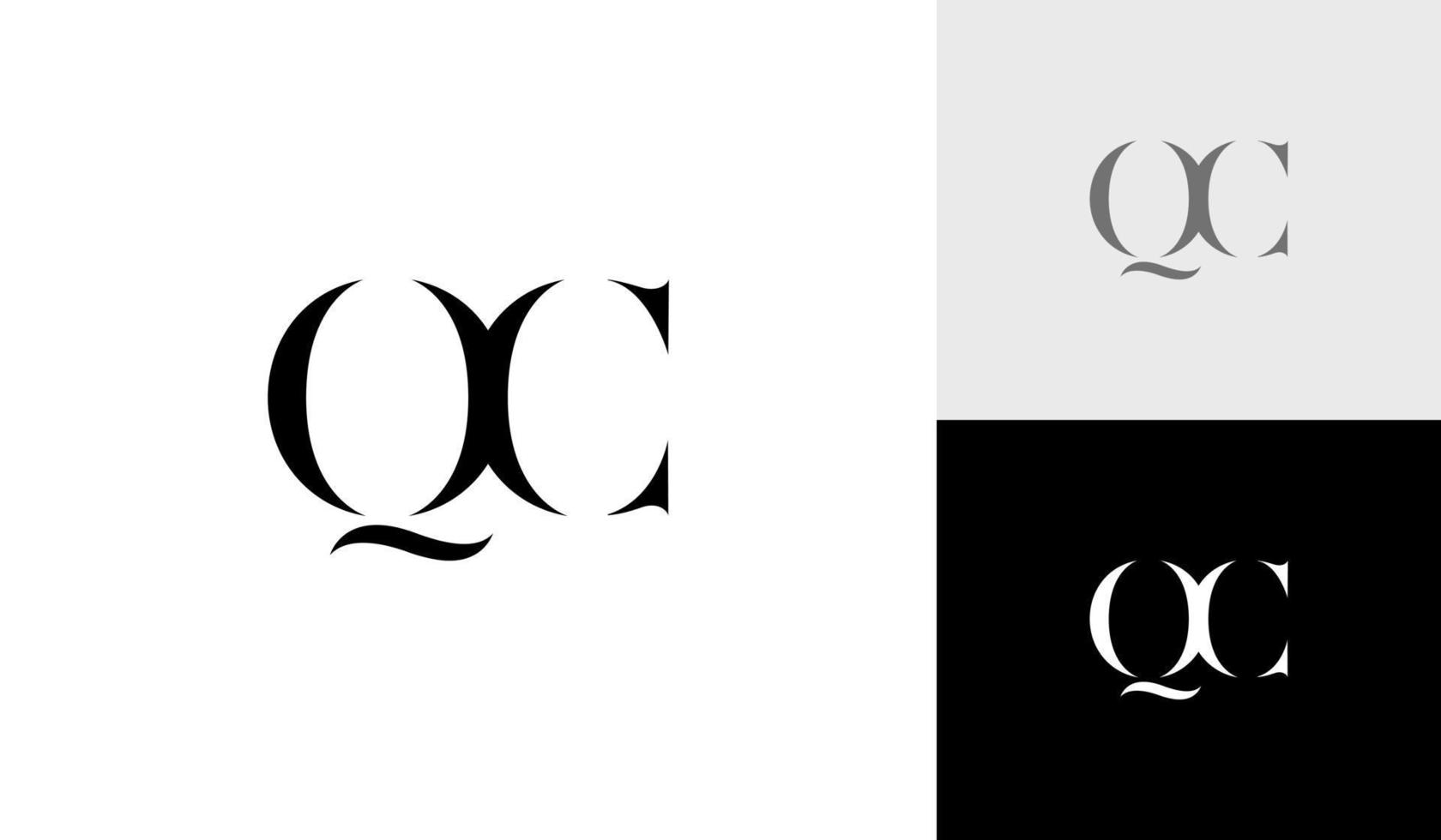 Letter QC or initial QC monogram logo design vector
