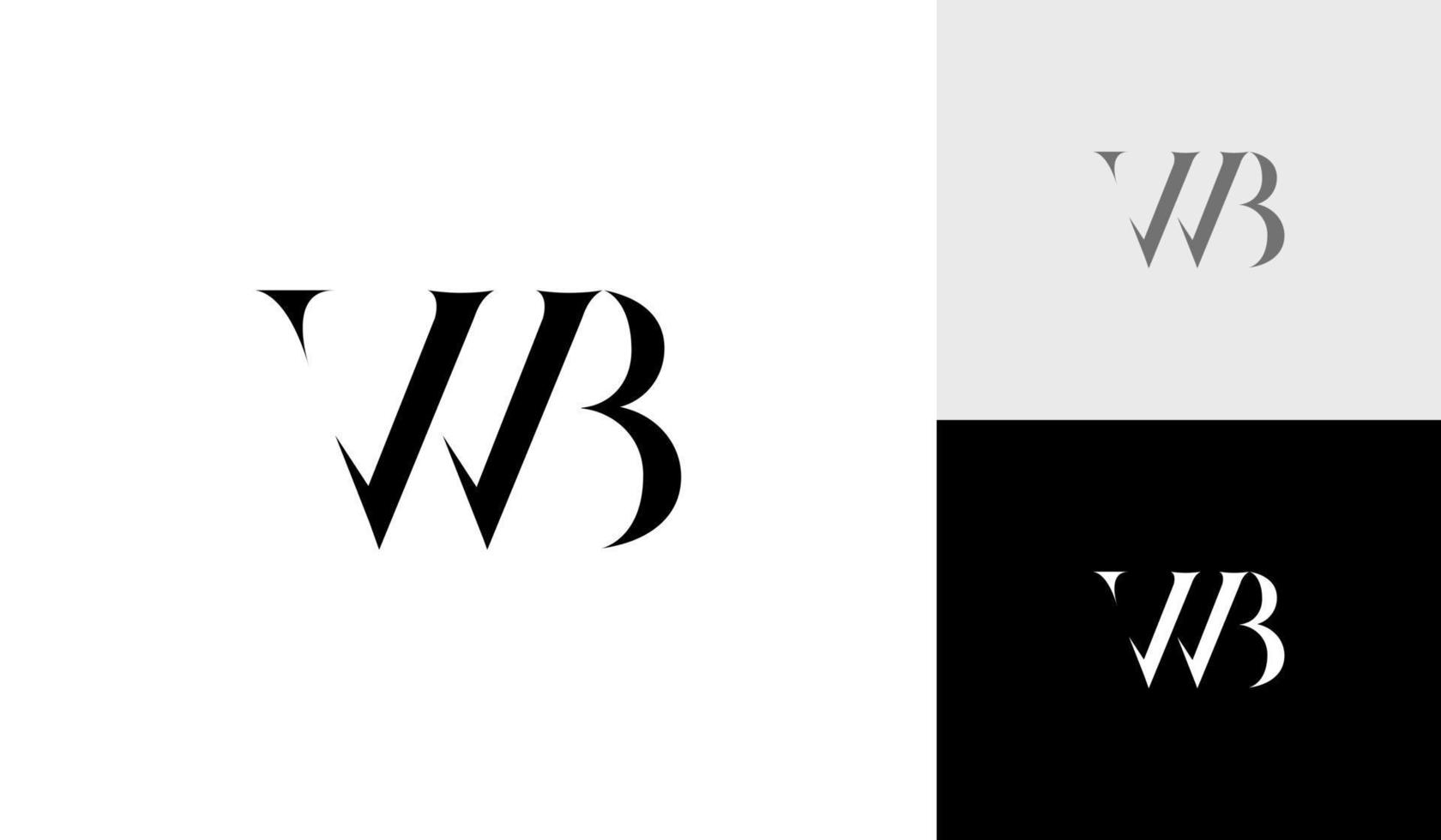 letra wb monograma logo diseño vector