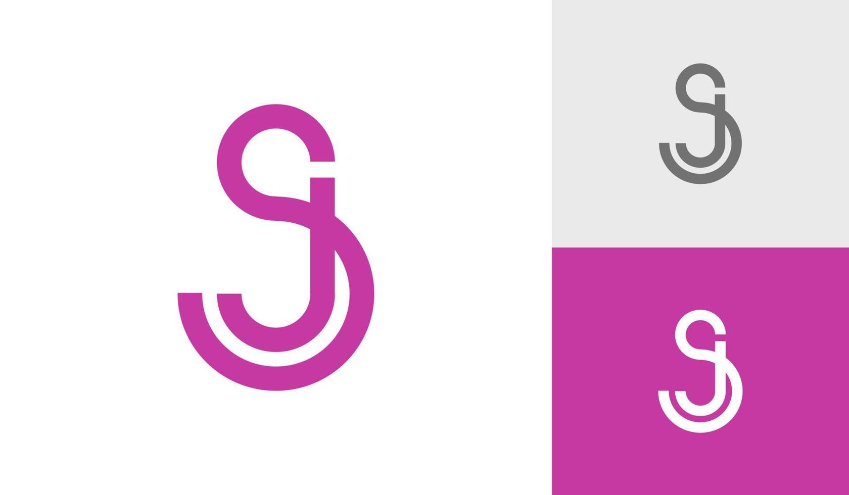 Letter SJ or initial SJ monogram logo design vector