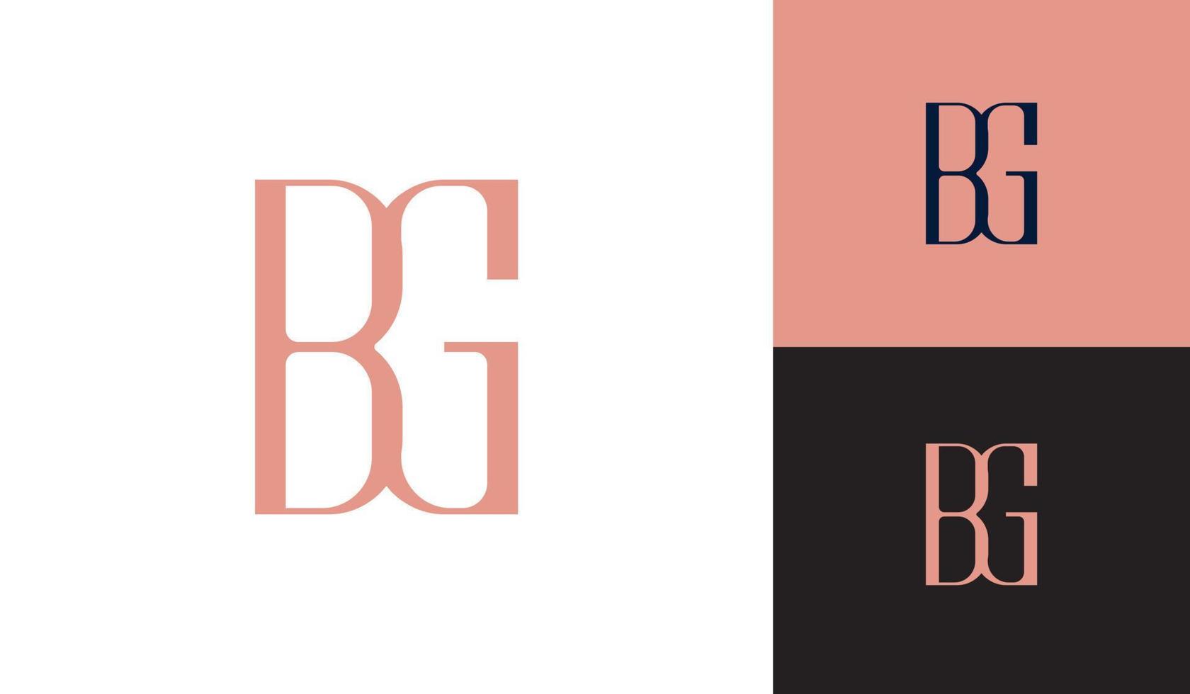 BG luxury monogram logo for furniture company vector