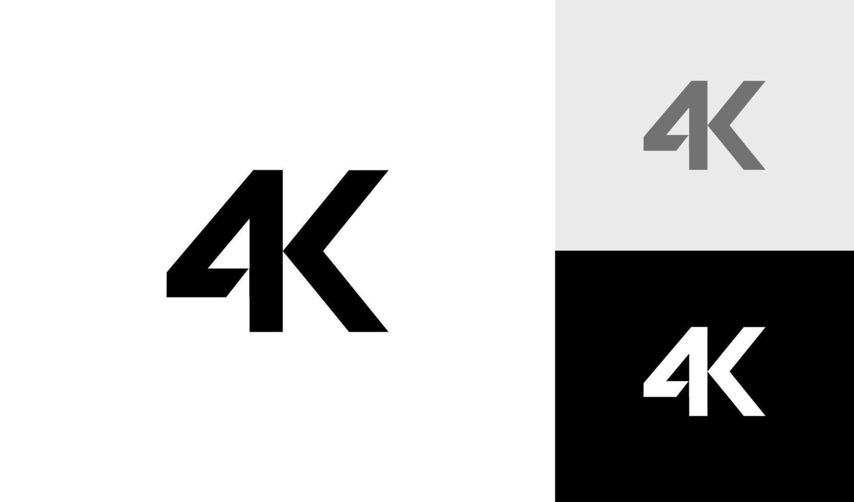 4K monogram logo or 4K symbol vector