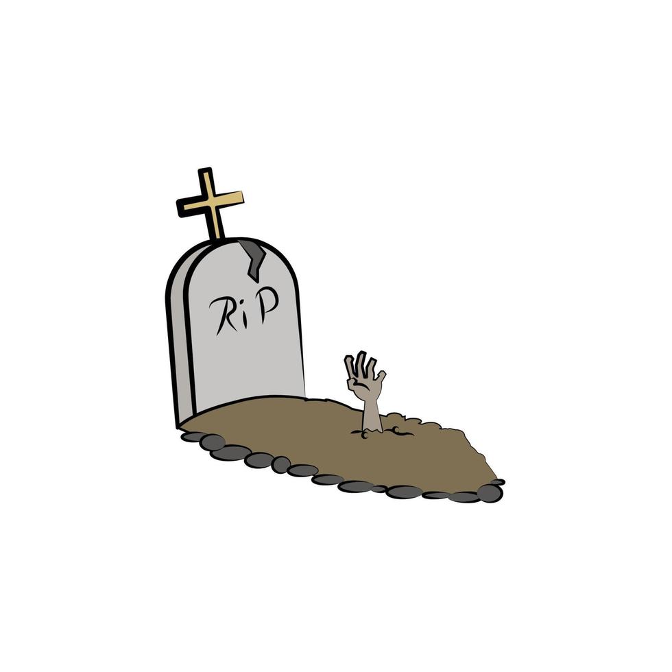 zombie rip colored vector icon