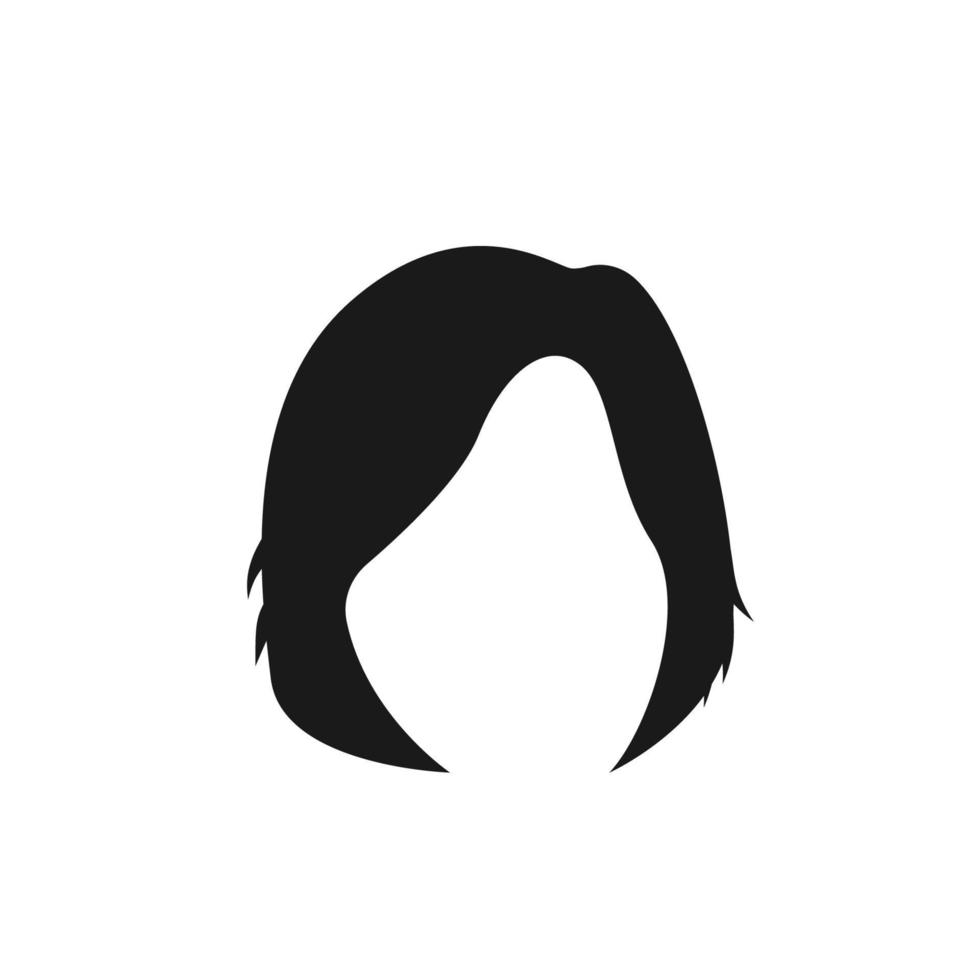 cabello, mujer, Corte de pelo medio vector icono