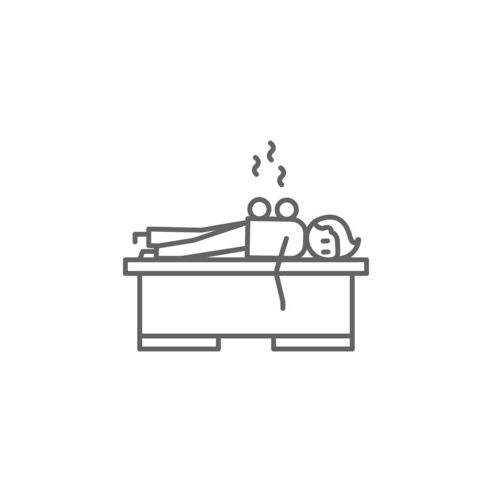 Cupping, physiotherapy, lying vector icon