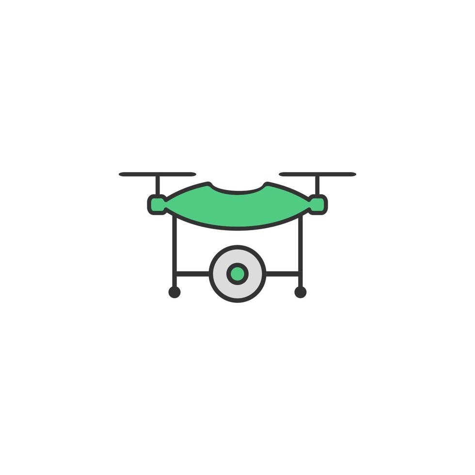 Drone web camera colored vector icon