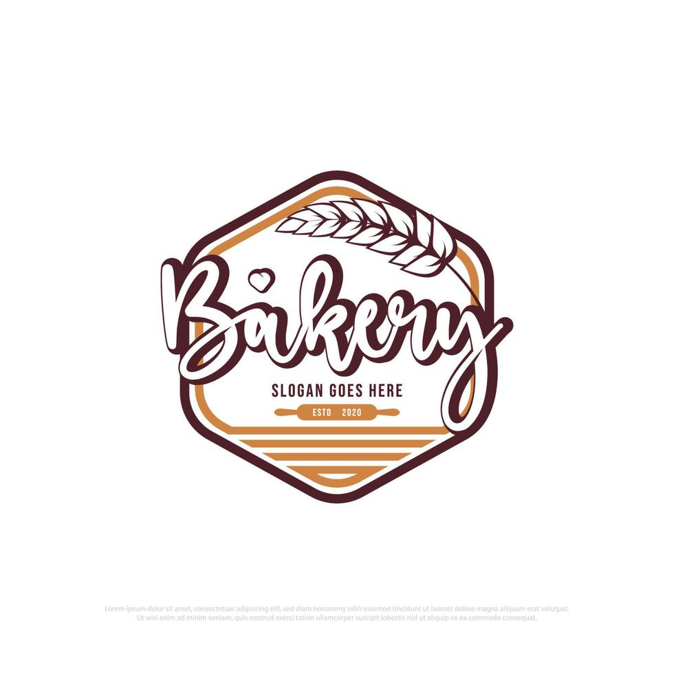 Luxury  Bakery Shop logo design vector , best for bread and cakes shop, food beverages store logo emblem